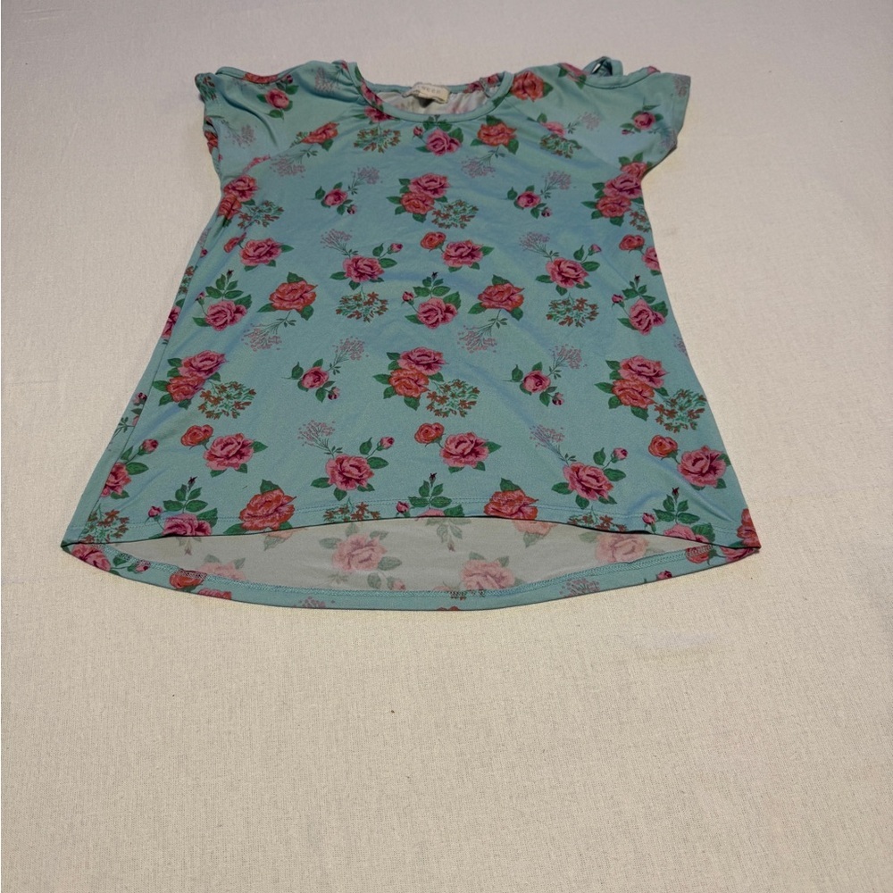 Between Girls Size‎ 12 Floral Kids Shirt - Blue and Pink